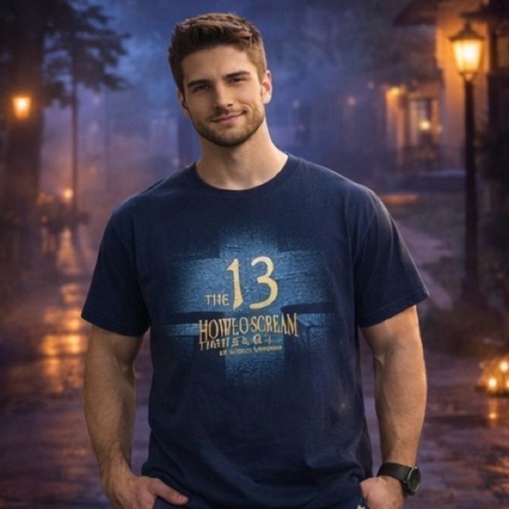 Busch Gardens Howl O Scream The 13 Halloween T-Shirt Mens Sz Large Black Graphic